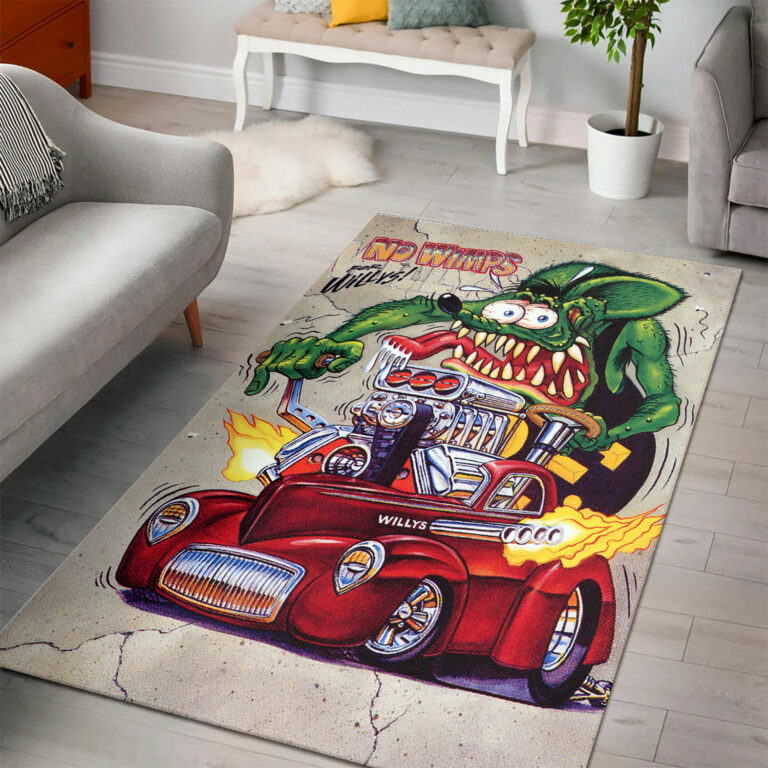 Rat Fink No Wimps For Willys Rug - Dingmun