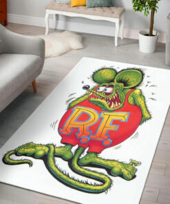 Rat Fink Logo Hot Rod Area Rug