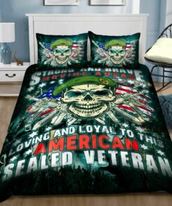 Strong And Brave Moving Ahead Veteran Quilt Bedding Set