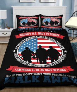 Im A Grumpy Us Navy Veteran Quilt Bedding Set
