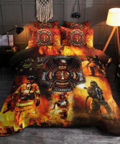 Save Lives Firefighter Quilt Bedding Set