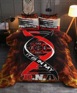 It In My DNA Firefighter Quilt Bedding Set