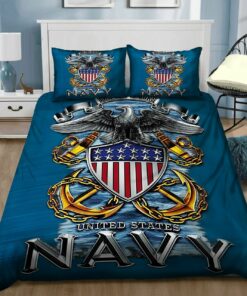 US Navy American Eagle Veteran Quilt Bedding Set