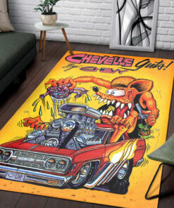 Chevelle Guts By Chevy Hot Rod Rat Fink Rug