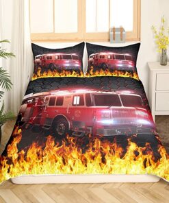 Firefighter Car Quilt Bedding Set