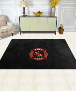 Fire Department Logo Fire Rescue Firefighter Area Rug