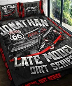 Personalized Late Model Dirt Racing Car Number Quilt Bedding Set