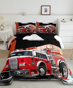 Fire Truck Quilt Bedding Set For Kids