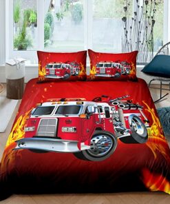 Firefighter Truck Quilt Bedding Set
