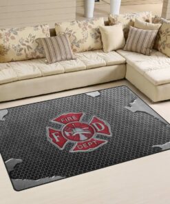 Carbon Fire Department Logo Firefighter Area Rug