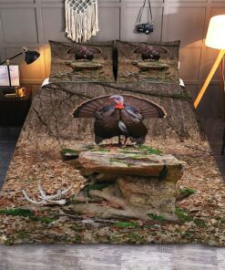 Turkey Hunting Personalized Quilt Bedding Set Full Size