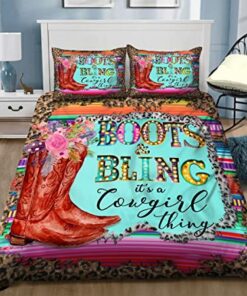 Boots And Bling It's A Cowgirl Thing Quilt Bedding Set