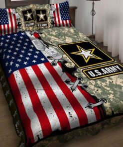 American Flag Us Army Veteran Quilt Bedding Set