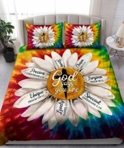 Jesus Daisy God Say You Are Quilt Bedding Set