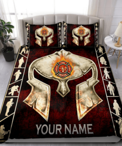 Personalized Firefighter Warrior Quilt Bedding Set