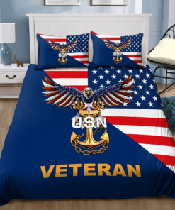 US Navy Veteran Eagle Quilt Bedding Set