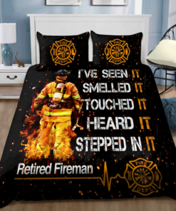 Retired Fireman Firefighter Quilt Bedding Set