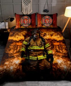 Brave Firefighter Quilt Bedding Set