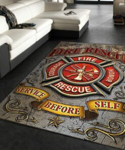 Fire Rescue Courage Honor Firefighter Rectangle Area Rug
