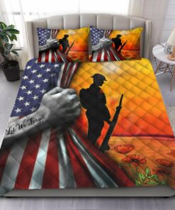 Let We Forget US Veteran Quilt Bedding Set