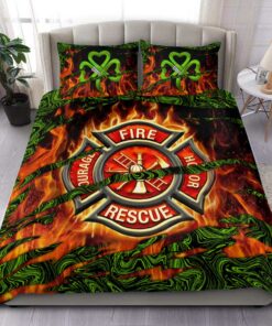 Firefighter Clover Quilt Bedding Set