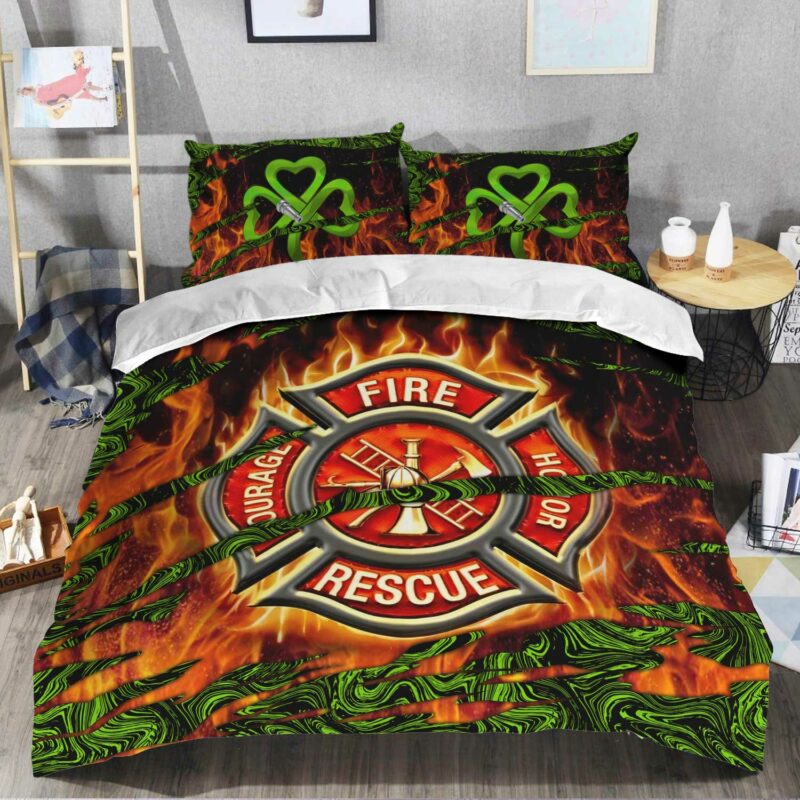Firefighter Clover Quilt Bedding Set