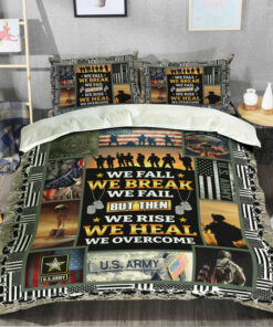 We Rise We Heal We Overcome US Army Veteran Quilt Bedding Set