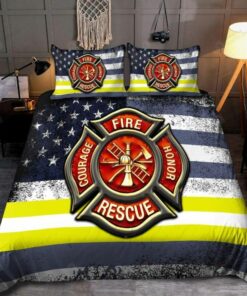 Proud American Firefighter Quilt Bedding Set