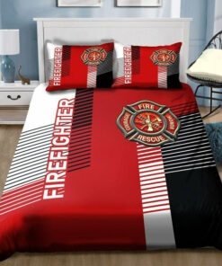 Sweet Firefighter Symbol Quilt Bedding Set