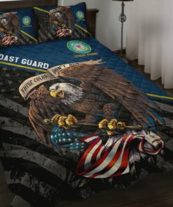 US Coast Guard Veteran These Colors Don't Run Quilt Bedding Set