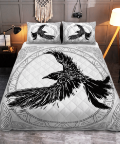 The Ravens Of Odin In Noese Mythology Viking Quilt Bedding Set