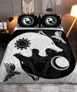 The Sons Of Fenrir Hati And Skoll Viking Quilt Bedding Set