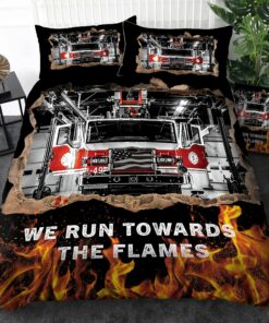 Firefighter Firetruck Quilt Bedding Set