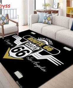Personalized Historic Route 66 Chicago To Los Angeles Area Rug