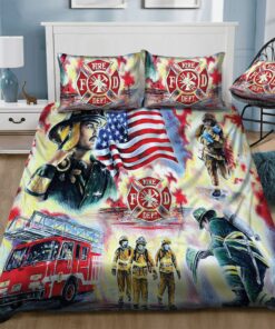 American Fire Man Quilt Bedding Set