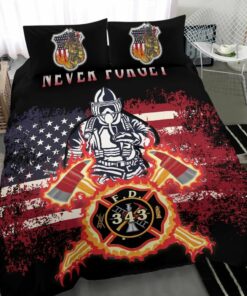 American Never Forget Firefighter Quilt Bedding Set