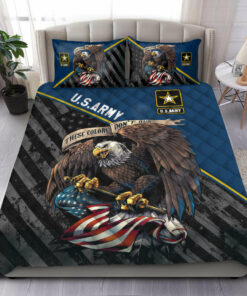 US Army Veteran These Colors Don't Run Quilt Bedding Set