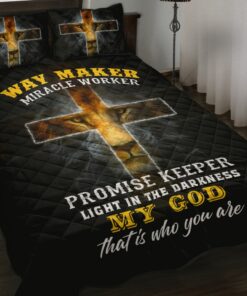 Way Maker Miracle Worker Promise Keeper Light In The Darkness Jesus Quilt Bedding Set