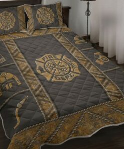 Firefighter Quilt Bed Set And Pillow Cover