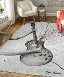 The Star Guitar Music Art Area Rug