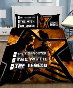 The Firefighter The Myth The Legend Quilt Bedding Set