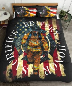 Bravery Honor Sacrifice Firefighter Quilt Bedding Set