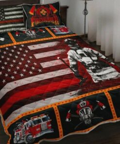 Firefighter Usa Quilt Bedding Set