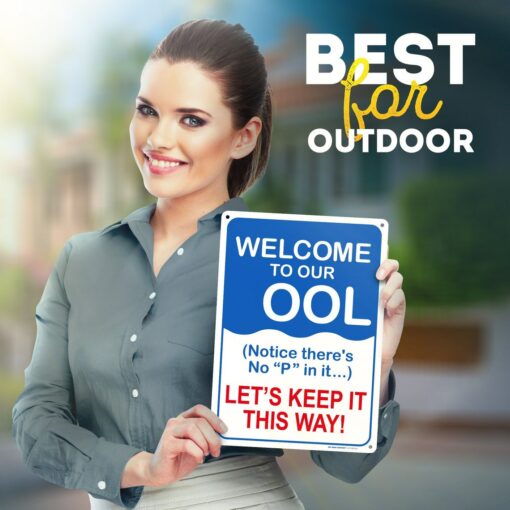 Swimming Pool Sign - Welcome to Our OOL Metal Tin Sign