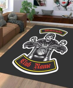 Personalized Motorcycle Club Area Rug