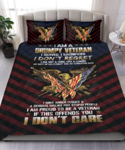 I Am A Grumpy Veteran Quilt Bedding Set