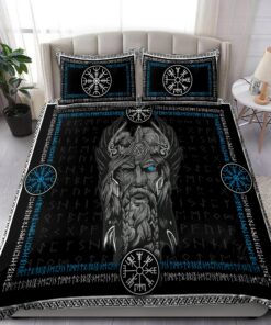 Vegvisir Odin Rune Viking Quilt Bedding Set