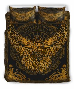 Golden Eagle Viking Quilt Bedding Set