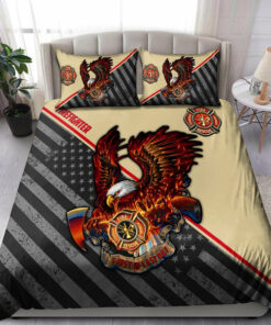 Firefighter US Eagle Quilt Bedding Set