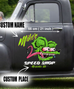 Personalized Rat Fink Speed Shop 2pcs Vinyl Stickers